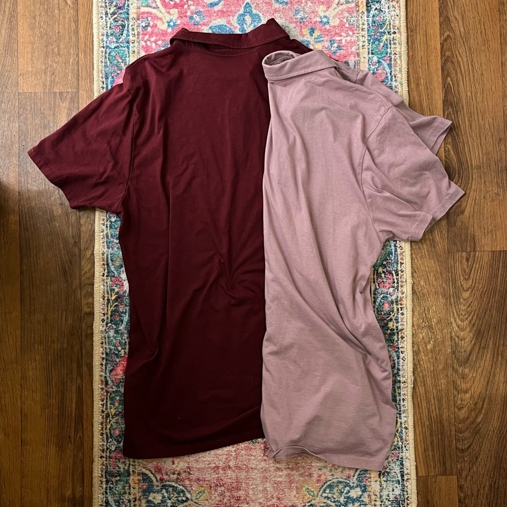 Fresh Clean Tees Two Men's Burgundy And Mauve Polo Shirts — image 2 of 6